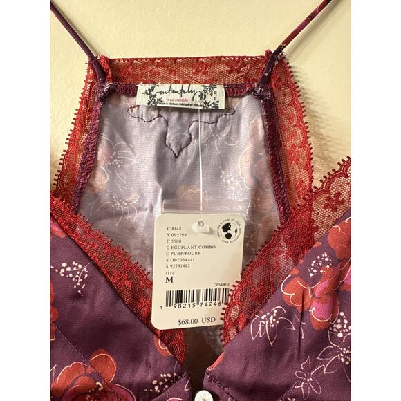 Free People Intimately NWT Silky Floral Tank - Picture 3 of 6